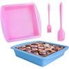 KAHOUI 2 stampi da forno in silicone, rettangolari, con spazzola per olio e spatola, resistenti al calore e antiaderenti, per torte, toast, cioccolato, pane
