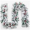 MoSundi Ghirlanda festiva in PVC con neve floccata per albero di Natale e decorazione per feste in casa (1,8 m)
