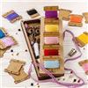 Luca-S Set organizer per filo da ricamo, 23 pezzi, scatola organizer in legno con bobine di filo interdentale, scatola organizer per punto croce