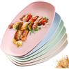 Sporgo Set di 6 piatti fondi, ovali, opachi, infrangibili, senza BPA, adatti per microonde e lavastoviglie, riutilizzabili, in plastica, ideali per pasti quotidiani, feste e