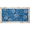 Floori Tappeto Arredo Ninfea Fiori Colori Moderni Arredo Salotto Camera Passatoia Cucina Con Antiscivolo Made in Italy (Blu Mare, 65x115 cm)