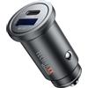 Technaxx TX-305, doppio caricabatterie da 30W per auto, adattatore caricabatterie da 2 porte per accendisigari per auto - uscita Type-C e USB-A, PD da 30W e QC3.0, ricarica dinamica PPS