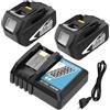 Amoresbat 2 batterie di ricambio BL1860B per Makita da 18 V 5,5 A + caricatore DC18RC BL1850 BL1850B BL1860 BL1845 BL1830 BL1815 LXT-400 con indicatore LED