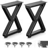 Likapop 16" Gambe per Mobili in Metallo, Gambe per Tavolo Panche Robuste Nere, Supporti Fai da Te per Tavoli da Pranzo Scrivanie Sedie, Altezza 40 cm x Larghezza 30 cm, Set da 2 (16" Z-Type)
