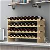 SogesPower Scaffale in Legno per Vino Portabottiglie di Vino con 4 Scomparti, per 32 Bottiglie di Vino, Espositore per Vino per Cantina, Cucina, 90 x 30 x 54 cm