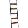HOOBRO Scaffale Portasciugamani Autoportante, Scaffale a Scala a 5 Livelli, con 4 Ganci, Porta Coperte, Attaccapanni contro Parete, Scaffale Espositore, per Coperte, Marrone Vintage e Nero EBF52CJ01