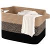 Hopelit - Cesto portaoggetti, cesto portaoggetti per bambini con manici, cesto portaoggetti grande, cesto portabiancheria intrecciato in corda di cotone, pieghevole, per bagno, cameretta dei bambini