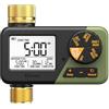 Diivoo Ottone Centralina Irrigazione, IP66 Timer Irrigazione con Ampio Display LCD, Ritardo Pioggia e Irrigazione Manuale, Temporizzatore Irrigazione per Giardini, Prati e Patii