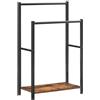HOOBRO Portasciugamani, Porta Asciugamani da Terra, 2 Bracci, Diverse Altezze, Organizzatore per Asciugamani, Bagno, Metallo, 50 x 24 x 80 cm, Stabile, Marrone Vintage e Nero EBF17LB01