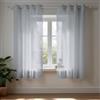 Deconovo Tende Trasparenti per Interni Moderne con Anelli - Set di 2 Pannelli in Voile Morbido per Camera da Letto e Soggiorno，140x138 cm，Grigio Scuro