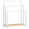 HOOBRO Portasciugamani da Terra Autoportante con 3 Barre, Piantana Porta Asciugamani in Stile Industriale per Bagno, Compatto, Bianco e Naturale EWN06LB01
