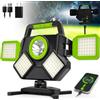SYLSTAR Faro LED Ricaricabile 55W, 5000 lm Faretto a Batteria Magnetico, Pieghevole e 360° Rotabile, 6 Modalità Faretto LED Ricaricabile Portatile per Pesca, Cantiere, Campeggio, Riparazioni Auto