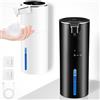 FOLAI Dispenser Sapone Automatico a Muro, 400 ml, Sensore di Movimento Infrarossi, Ricaricabile USB 1800 mAh, Impermeabile IPX5, Adatto per Bagno e Cucina - Bianco, Schiuma
