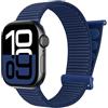 Olgary Cinturino Sportivo Compatibile con Apple Watch 46mm 45mm 44mm 42mm 49mm Donne Uomo, Soft Nylon Traspirante Regolabile Cinturini per iWatch Series 11 10 9 8 7 6 5 4 Ultra SE 3 2 1, Blu notte