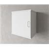 Negrari Pensile in Resina PVC, Resistente all'umidità, Ripiano d'appoggio interno, Adatto per interni ed esterni, L45 x P34 x H52 cm, bianco.