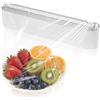 CHARMNAIL Tagliapellicola con Lama Acciaio Inox, Magnetico & Adesivo, Senza Forare, Per Pellicola & Alluminio Fino a 31cm, Grigio, Organizzatore Cucina, Materiale
