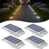 Lacasa Luci Solari Esterno Giardino 4 Pezzi, Segnapasso Solare Calpestabile 2 in 1 Bianco Caldo e Bianco Freddo, Luci Solari IP66 Impermeabili per Scale, Vialetto, Terrazzo, Piscina, Patio e Sentieri
