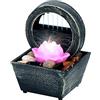 grundig Arti Casa Fontana da tavolo Lotus Flower - Acqua interna con luce LED - Effetto positivo - Fontana interna con set di ciottoli - 11,5 x 17 cm (77045)