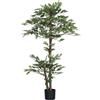 Outsunny Albero Artificiale Pianta Artificiale Ficus Altezza 1,5 m Tronco Rami Liana Lichene Foglie Grande realismo Vaso Incluso