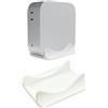 Generico Supporto da tavolo verticale per Mac Mini M4 2024, supporto per dock host del computer da tavolo, supporto laterale per rack di archiviazione per laptop e mini PC (bianco)