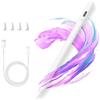 aMZCaSE Penna touch per iPad,Stylus Pencil Compatibile con iPad 10/9/8/7/6 2018-2022,Mini 6/5,Air 4/3,Pro 11''/12,9'',11-inch A16/Air 11 M3/Air 13 M3,Penna capacitiva con 4 punte di sostituzione (Latte)