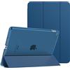 MoKo Cover per Nuovo iPad 9 2021 / iPad 8 2020 / iPad 7 2019, iPad 10.2 Case Ultra Sottile Leggero Custodia in Tri-fold Auto Sveglia/Sonno con Retro Semi-trasparente Rigido, Blu Mare Scuro