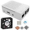 GeeekPi Custodia per Raspberry Pi 3 Modello B+, con Ventola di Raffreddamento e dissipatori di Calore 3PCS per Raspberry Pi 3/2 Modello B (Non includere Scheda Raspberry Pi) (Bianca)