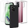 LYZXMY Cover per HMD Pulse/Plus/Pro (6.56) Trasparente + Nero Custodia + [2 Pezzi] Pellicola Protettiva in Vetro Temperato - Morbido Silicone Protettivo TPU Case
