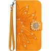 VQWQ Cover per Redmi Note 8 Pro, Custodia Portafoglio in Pelle PU Brillare Girasole Slot per Schede Libro Supporto Cordino Chiusura Magnetica Flip Cavalletto Case per Maschio Donna-[TYH]-Giallo-