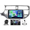 Hikity 4+64G Autoradio Android per KIA Rio 2012-2015 Wireless Carplay 9''Incell Schermo per Auto Android Auto WiFi Touchscreen Bluetooth5.0 GPS Retrocamera