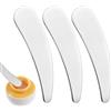 LLOUSSAK 3 spatole cosmetiche, in acciaio inox, curvo per make-up, mini spatole per cosmetici, cucchiai per crema e crema idratante