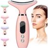 Serfoxd Massaggiatore Viso Lifting, 45°C Terapia Della Luce che Rassoda il Dispositivo di Bellezza del Massaggiatore Facciale del Collo con 4 Modalità LED Massaggio per il Sollevamento del Viso