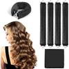 GROFIS 5 Pezzi Bigodini Senza Calore, Bigodino Bacchette Flessibili con Ganci, Curling Iron per Boccoli, Arricciatori per la Notte per Dormire, Bigodino Morbidi per Capelli Lunghi Medi e Corti, Nero