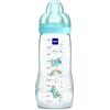 MAM Biberon Easy Active Baby Bottle 330 ml, Biberon MAM per bambini attivi ergonomico e pratico, Accessori neonato 4+ mesi per l'allattamento con tettarella misura 3 piatta e simmetrica, Azzurro