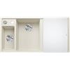 BLANCO AXIA III 6 S-F | Lavello in granito in silgranito bianco morbido | Tipo di montaggio: a filo | bacino principale sinistro | con tagliere in vetro | per ripiani larghi 60 cm | Superficie facile