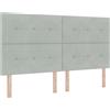 vidaXL Testiera grigio chiaro 180 cm velluto