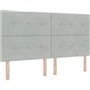 vidaXL Testata LED con strisce luminose LED grigio chiaro 180 cm in velluto