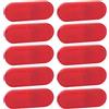 Yinaolan 10 x Catarifrangente Adesivo Ovale Rosso Sicurezza Posteriore Riflettente Incollare Adesivi Stradali per Caravan RV Auto Camion Rimorchio