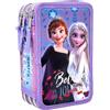 Frozen Disney Frozen - Astuccio Scuola 3 Scomparti Completo 44 Pezzi, 20x12x7 cm, con effetto 3D