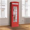 Dmora Armadio cabina telefonica londinese con 3 ripiani e anta a specchio, Made in Italy, Guardaroba per camera da letto, cm 68x55h215, colore Rosso