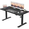 JUMMICO Scrivania Regolabile in Altezza, 140 x 60 cm, Nero | con Caricatore USB, 4 Altezze di Memoria, Peso Massimo 70 kg, Avviso Di Pausa Per Sedentarietà