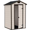 Casetta da Giardino Porta Attrezzi 129x103x196 cmin Resina Effetto Legno Keter Manor 4x3 Beige