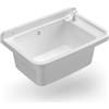 Lavatoio 60x40x25 cm Pilozzo a Parete con Dispenser in Resina Bianco