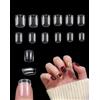 KONFEN 240 Pezzi Unghie Finte Quadrate, 12 Taglie Tip In Gel Per Unghie Copertura Completa, Trasparente Nail Tips Preformate Per Nails DIY Art Principiante, Semi-Smerigliato Soft Gel Tips A Quadrate