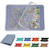 Fiotha Tappetino Puzzle 1000 Pezzi, 80×55 cm Tappetino Portatile, Tavola Pieghevole con 8 Vassoi di Smistamento e Copertura Trasparente, Tavola Leggera in Feltro per Amanti dei Puzzle (Grigio)