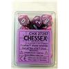 Chessex Chx-27257 Set 10 Dadi 10 Facce Festive, Viola/Bianco