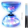 Aicharynic DiaBolo - DiaBolo - Set giocoliere a LED con cuscinetti a sfera, dia-bolo luminoso al buio, per bambini adulti, principianti professionisti, ruota libera circo giocoliere