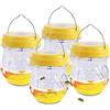 Oneshlee Trappola Per Vespe E Calabroni Da Esterno Con Solare Luce UV, Trappola Calabroni Bottiglia Da Appendere, Trappole Per Insetti Zanzare Mosche Frutta, Per Appesa Esche Per Vespe Giardino (4* Giallo)