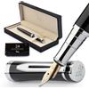 Wordsworth & Black Set Penna Stilografica di Lusso, Pennino Curvo, Nero | Regalo