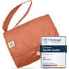 Jubi® Fasciatoio Portatile Marrone Rust - Materassino Cambio Pannolino in Cotone Biologico & Poliestere Öko-Tex - compatto e lavabile